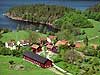 Jezioro Asunden, Szwecja, , widok całego ośrodka z lotu ptaka